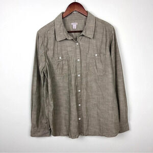 Carhartt Women's Sage Green Button Down Shirt Size XL